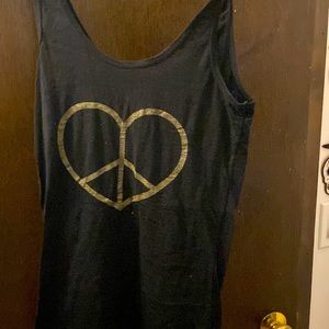 Spiritual Gangster tank top with heart peace sign size small